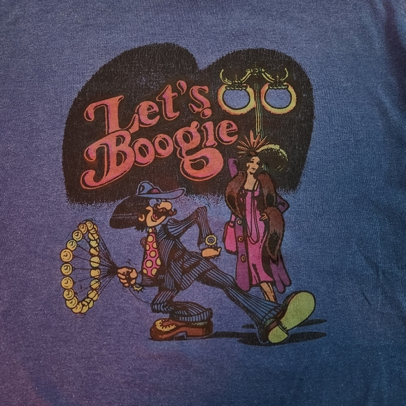 Vintage Let's Boogie T-Shirt Tee Unique OOAK - Picture 3 of 4